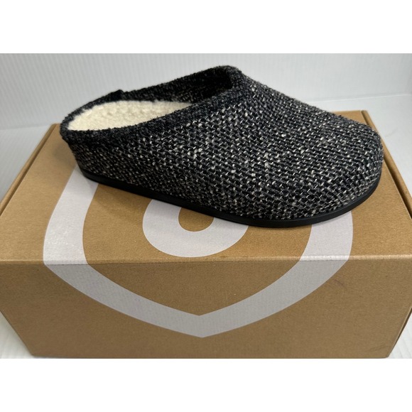 Rothys NWT The Cozy Clog Black Sesame Boucle Women's 5 Slippers Mules 248-006 - Picture 2 of 5